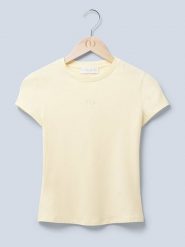 LeGer Koszulka w kolorze żółtym rozmiar: 34. Żółte bluzki damskie LeGer, bez wzorów, bez kołnierzyka, bez ramiączek. Za 87.19 zł.