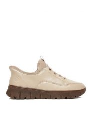 Rieker Sneakersy N1357-60 Beżowy. Brązowe obuwie sportowe damskie Rieker, ze skóry, bez zapięcia. Za 339.99 zł.