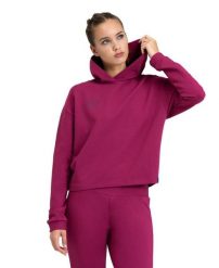 Bluza damska z kapturem bawełniana Arena Hooded. Fioletowe bluzy damskie Arena, s, z aplikacjami, z bawełny, z kapturem. Za 201.98 zł.