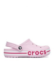 Crocs Klapki Bayaband Clog 205089-6TG Różowy jasny. Czerwone klapki damskie Crocs, bez wzorów, z tworzywa sztucznego, bez obcasa, bez zapięcia. Za 229.99 zł.