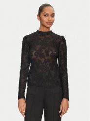 Morgan Bluzka 251-TEVORA Czarny Slim Fit. Czarne bluzki damskie Morgan, s, bez wzorów, z syntetyku, bez kołnierzyka, bez ramiączek. W wyprzedaży za 119.99 zł.