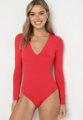 Czerwone Body z Okrągłym Dekoltem i Długim Rękawem Zailea. Czerwone body i gorsety Born2be, bez wzorów, z jeansu. Za 79.99 zł.