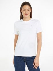 CALVIN KLEIN JEANS Koszulka w kolorze białym rozmiar: M. Białe bluzki damskie Calvin Klein Jeans, m, bez wzorów, z bawełny, bez kołnierzyka, bez ramiączek. Za 123.53 zł.