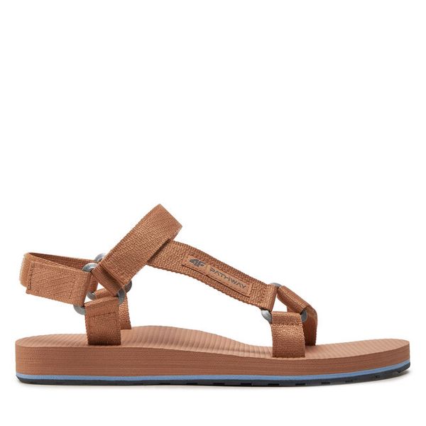 Sandały 4F. Brązowe sandały damskie 4F, bez wzorów, bez obcasa, na płaskiej podeszwie, bez zapięcia. Za 169.99 zł.