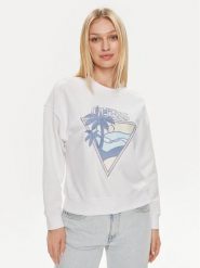 Guess Bluza W4GQ11 KBK32 Biały Relaxed Fit. Białe bluzy damskie Guess, l, z aplikacjami, z syntetyku, bez kaptura. Za 239.99 zł.