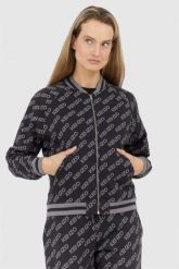 KENZO Rozpinana bluza damska w logo. Czarne bluzy damskie Kenzo, s, bez wzorów, bez kaptura. W wyprzedaży za 999.99 zł.