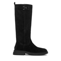 Kozaki U.S. Polo Assn. Czarne kozaki damskie U.S. Polo Assn., bez obcasa, na płaskiej podeszwie, bez zapięcia. Za 549.99 zł.