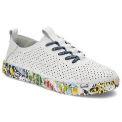 Białe Półbuty Artiker Wygodne Sneakersy Damskie. Białe obuwie sportowe damskie Artiker, na wiosnę, ze skóry, bez zapięcia, trekkingowe. Za 199.00 zł.