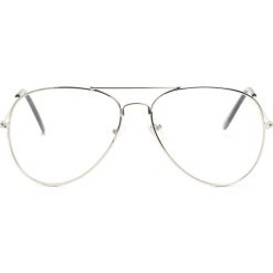 Srebrne Okulary Zerówki Jade. Szare okulary przeciwsłoneczne damskie Born2be. Za 14.99 zł.