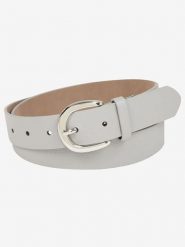 More & More Skórzany pasek w kolorze jasnoszarym rozmiar: 80. Szare paski damskie More & More, bez wzorów, z materiału. Za 63.95 zł.