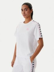 Kappa T-Shirt Banda Adi 371U6WW Biały Regular Fit. Białe t-shirty damskie Kappa, l, bez wzorów, z bawełny, bez kołnierzyka. Za 79.99 zł.