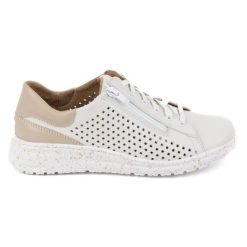 WASAK Półbuty damskie sneakersy skórzane ażurowe 0720PW białe. Białe półbuty damskie w ażurowe wzory, ze skóry, bez obcasa, bez zapięcia. Za 423.31 zł.