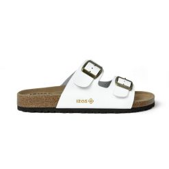 Sandały ergonomiczne DURTAL V2 ze skóry z podeszwą EVA i możliwością dopasowania. Białe sandały damskie Izas, bez wzorów, ze skóry, bez obcasa, bez zapięcia. W wyprzedaży za 234.74 zł.