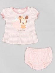 Zippy Komplet t-shirt i spodenki Myszka Minnie ZNGAP0602 23008 Różowy Regular Fit. Czerwone spodnie niemowlęce zippy, bez wzorów, z bawełny. Za 79.99 zł.