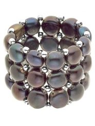 Pearl Addict Pierścionek z perłami w kolorze antracytowym rozmiar: onesize. Czarne pierścionki damskie Pearl Addict, z perłą. Za 204.48 zł.