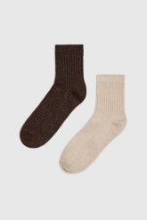Skarpety 2-pack. Skarpetki damskie MOODO, bez wzorów, z bawełny. Za 34.99 zł.