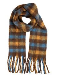 Clayre & Eef Szal w kolorze błękitno-żółtym- 190 x 38 cm rozmiar: onesize. Niebieskie szaliki damskie Clayre & Eef, bez wzorów, z materiału. Za 65.23 zł.