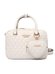 Guess Torebka Atabey HWQG98 94050 Écru. Kuferki damskie Guess, z aplikacjami, ze skóry, bez dodatków. Za 639.99 zł.