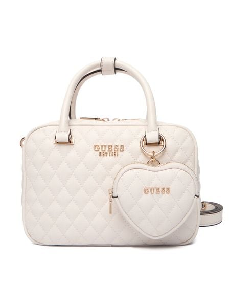 Guess Torebka Atabey HWQG98 94050 Écru. Kuferki damskie Guess, ze skóry, bez dodatków. Za 639.99 zł.