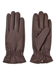 Camel Active Skórzane rękawiczki w kolorze ciemnobrązowym rozmiar: S. Brązowe rękawiczki damskie Camel Active, bez wzorów, z polaru. Za 127.35 zł.