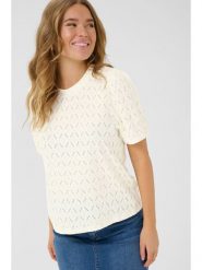 Kaffe Bluzka w kolorze kremowym rozmiar: XL. Brązowe bluzki damskie Kaffe, xl, bez wzorów, bez kołnierzyka, bez ramiączek. Za 69.99 zł.