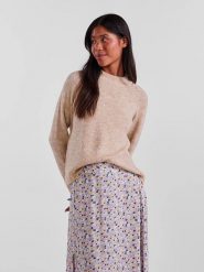 Pieces Sweter w kolorze beżowym rozmiar: XL. Brązowe swetry klasyczne damskie Pieces, xl, bez kołnierzyka. Za 61.46 zł.