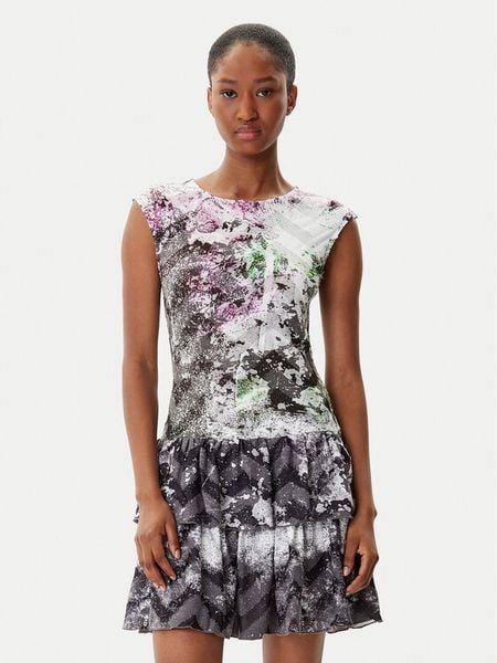 Desigual Sukienka codzienna Grey Lacroix 25WWVK07 Kolorowy Regular Fit. Szare sukienki damskie Desigual, bez wzorów, z syntetyku, bez ramiączek. Za 259.99 zł.