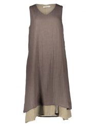 Le Jardin du Lin Lniana sukienka w kolorze khaki rozmiar: 42. Brązowe sukienki damskie Le jardin du lin, bez wzorów, ze lnu, klasyczne, bez ramiączek. Za 126.75 zł.
