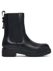 Armani Exchange Botki XW003091 AF11912 UC001 Czarny. Czarne botki damskie Armani Exchange, bez obcasa, na płaskiej podeszwie, bez zapięcia. Za 1,129.00 zł.