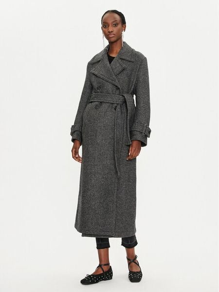 PINKO Płaszcz wełniany Calice 104041 A23R I75 Szary Regular Fit. Szare płaszcze damskie Pinko, bez wzorów, z wełny, bez kaptura. Za 2,139.00 zł.