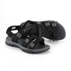 Sandały turystyczne unisex Alpine Pro Gode. Czarne sandały damskie Alpine Pro, bez wzorów, bez obcasa, bez zapięcia. W wyprzedaży za 259.00 zł.
