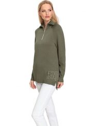 Heine Sweter w kolorze khaki rozmiar: 42. Brązowe swetry klasyczne damskie Heine, ze splotem, bez kołnierzyka. Za 32.90 zł.