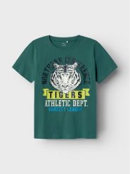 NAME IT T-Shirt Berte 13226107 Zielony Regular Fit. Zielone t-shirty i koszulki chłopięce Name it, bez wzorów, z bawełny, bez kołnierzyka, bez ramiączek. Za 29.99 zł.