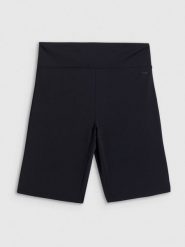4F Legginsy kolarki dzianinowe damskie - czarne XS. Czarne legginsy damskie 4F, s, bez wzorów, z dzianiny. Za 79.99 zł.