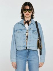 Kurtka damska oversize jeansowa niebieska Ella 221. Niebieskie kurtki damskie Big Star, l, bez wzorów, z bawełny, bez kaptura. Za 329.99 zł.