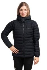 Kurtka puchowa damska Microlight Windstopper Hoody Women. Czarne kurtki damskie RAB, m, bez wzorów, z gore-texu, z kapturem. Za 1,509.99 zł.