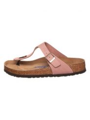 Birkenstock Skórzane japonki "Gizeh" w kolorze jasnoróżowym rozmiar: 39. Różowe klapki damskie Birkenstock, bez wzorów, z otwartym noskiem, bez obcasa, bez zapięcia. Za 401.25 zł.
