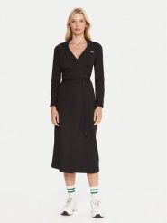 Lacoste Sukienka codzienna EF6022 Czarny Slim Fit. Czarne sukienki damskie Lacoste, bez wzorów, z bawełny, bez ramiączek. Za 709.99 zł.