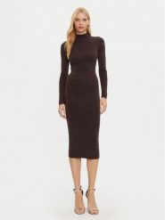 MICHAEL Michael Kors Sukienka dzianinowa MF482Q14VR Brązowy Slim Fit. Brązowe sukienki damskie MICHAEL Michael Kors, bez wzorów, z dzianiny, bez ramiączek. Za 849.99 zł.