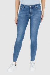 7 FOR ALL MANKIND Niebieskie jeansy damskie HW SKINNY SLIM ILLUSION Stride, Rozmiar 26. Niebieskie rurki damskie 7 for all mankind, bez wzorów, z jeansu. W wyprzedaży za 499.99 zł.