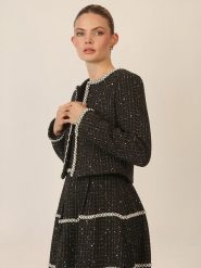 APART Bolerko w kolorze czarnym rozmiar: 34. Czarne swetry klasyczne damskie Apart, bez kołnierzyka. Za 282.99 zł.