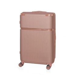 Mała walizka TITANIA BETLEWSKI różowe złoto BWA-050 S. Czerwone walizki Betlewski, bez wzorów, z materiału, małe. Za 239.99 zł.