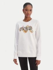 Versace Jeans Couture Bluza 80HAIE02 CF00E Biały Regular Fit. Białe bluzy damskie Versace Jeans Couture, xs, bez wzorów, z bawełny, bez kaptura. Za 1,069.00 zł.
