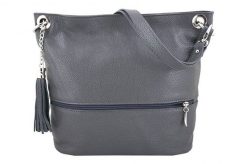 Shopperka skórzana BARBERINI'S szara 163-3. Szare shopper bag Barberinis, ze skóry, bez dodatków. Za 249.99 zł.