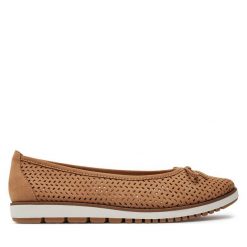 Baleriny Tamaris. Brązowe balerinki damskie Tamaris, bez wzorów. Za 269.99 zł.