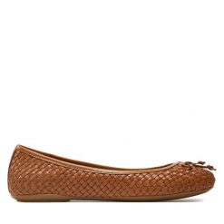 Baleriny Geox. Brązowe balerinki damskie Geox, bez wzorów. Za 269.99 zł.