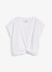 Krótki T-shirt z czystej bawełny organicznej. Brązowe t-shirty damskie bonprix, bez wzorów, z bawełny, bez kołnierzyka. Za 54.99 zł.