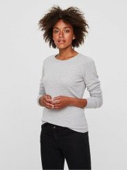 Vero Moda Sweter w kolorze szarym rozmiar: XL. Szare swetry klasyczne damskie Vero Moda, xl, z bawełny, bez kołnierzyka. Za 70.24 zł.