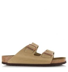 Sandały Birkenstock Arizona Dorosłych. Brązowe sandały damskie Birkenstock, bez wzorów, z materiału, bez obcasa, bez zapięcia. Za 530.45 zł.