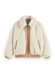 Scotch & Soda Kurtka pluszowa w kolorze kremowym rozmiar: XS. Brązowe kurtki damskie Scotch & Soda, xs, bez wzorów, bez kaptura. Za 254.74 zł.